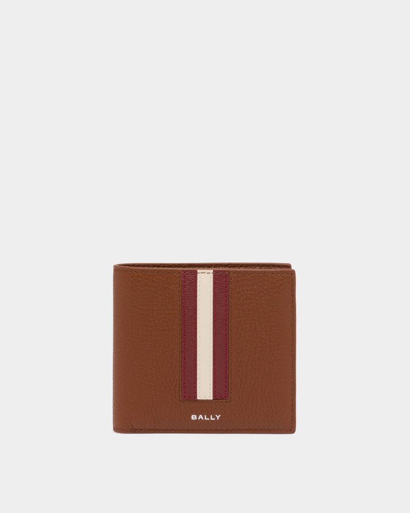 Ribbon Wallet in Amber Brown Grained Leather