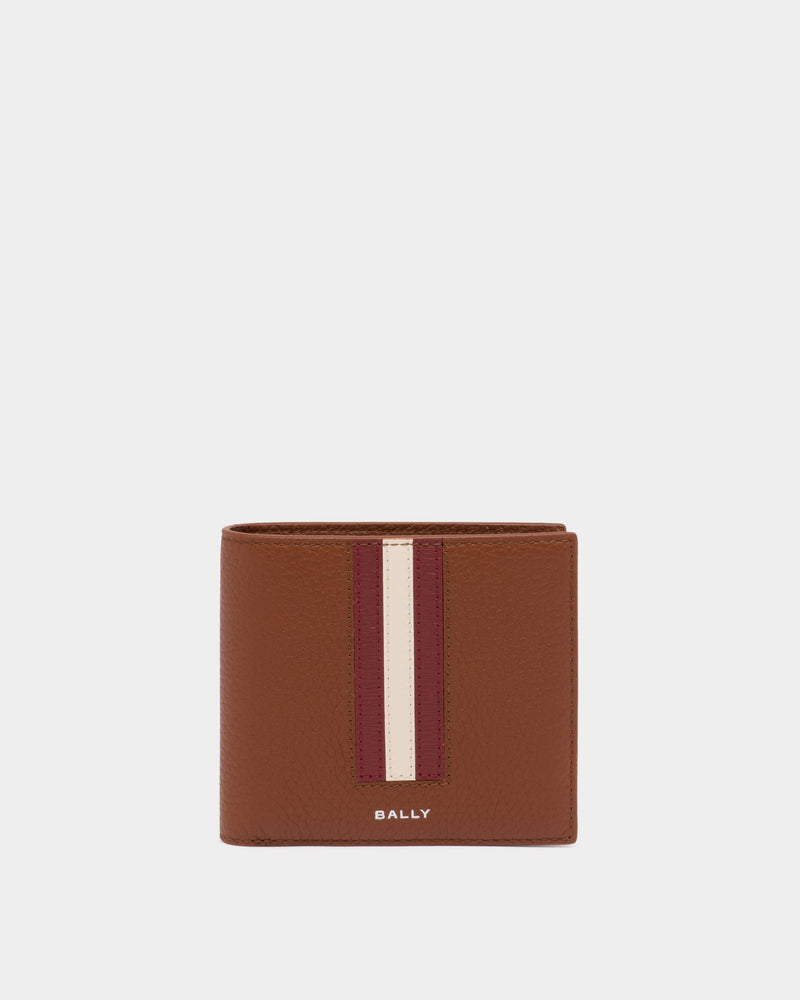 Ribbon Wallet in Amber Brown Grained Leather
