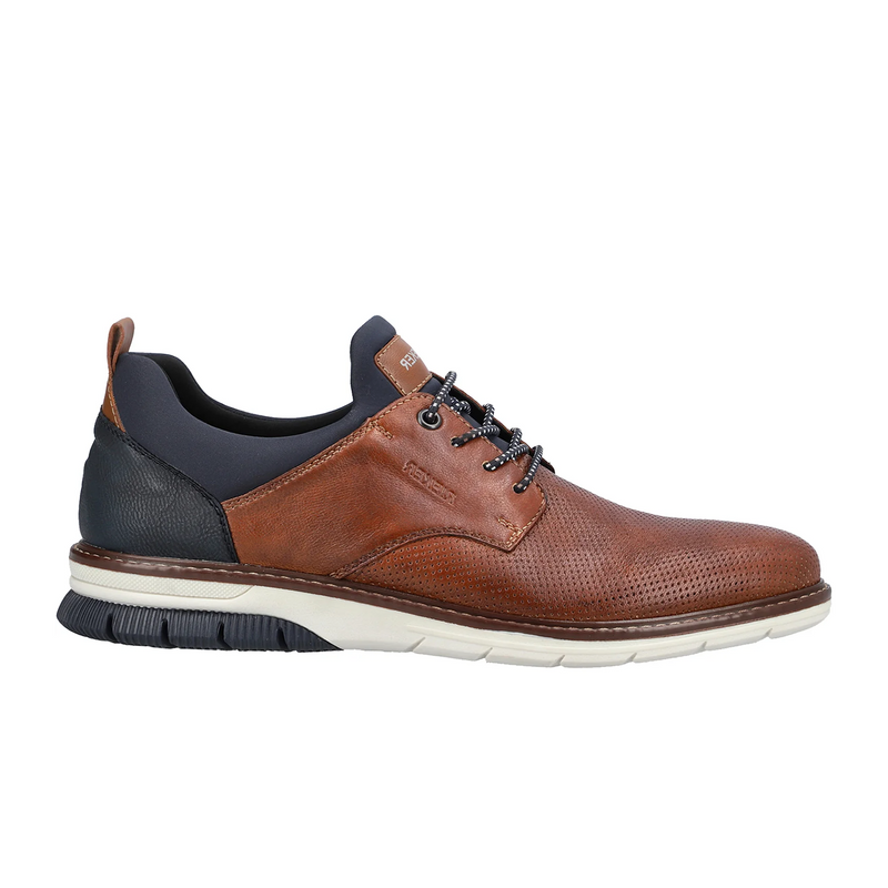Rieker Dustin 50 Lace Up (Men) - Nut/Blue Dress-Casual - Oxford - The Heel Shoe Fitters
