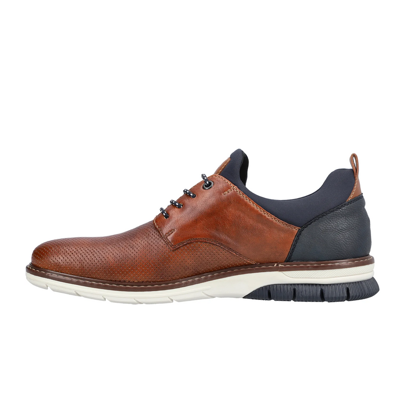 Rieker Dustin 50 Lace Up (Men) - Nut/Blue Dress-Casual - Oxford - The Heel Shoe Fitters