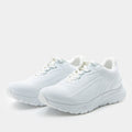 Rize White shoe on a lightweight EVA Rebounce outsole| Lace up white shoe with Dream Fit knit uppers.
