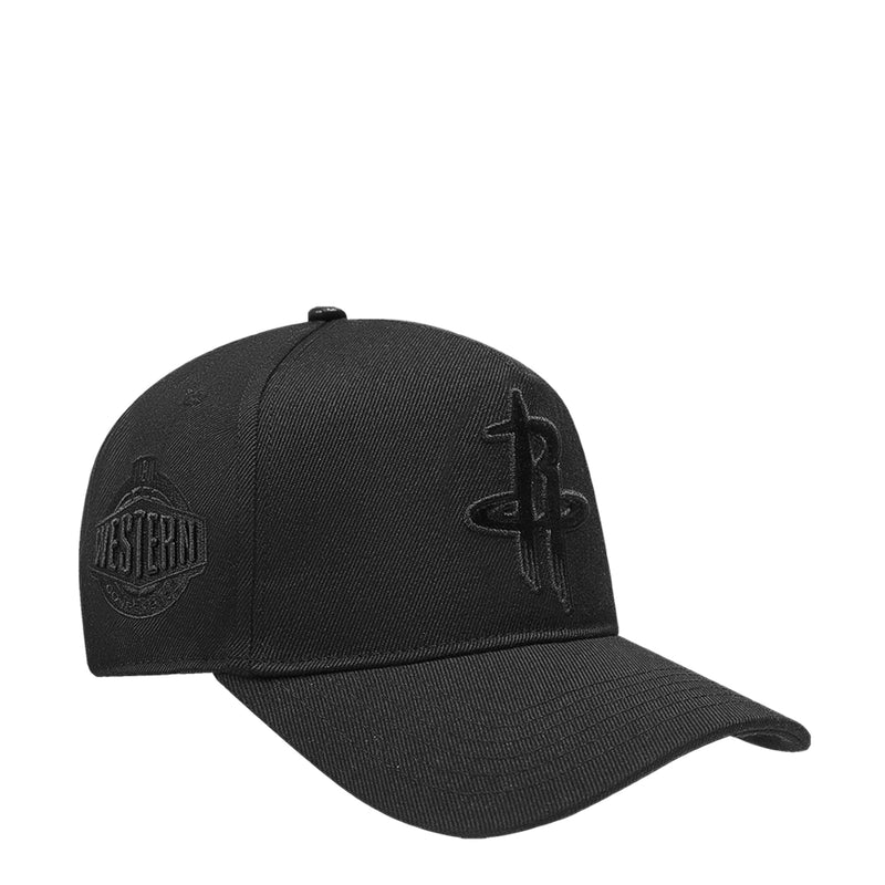 Black snapback cap with side patch and embroidered Rockets-style logo