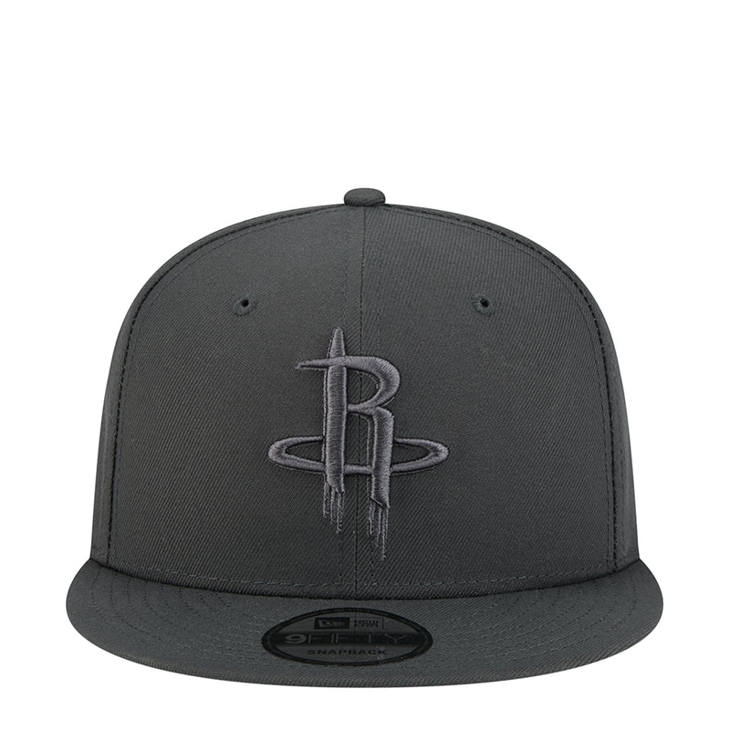 Dark gray Houston Rockets snapback cap with embroidered Rockets logo on front