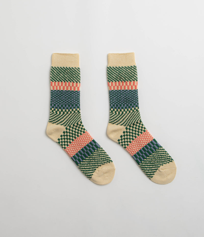 RoToTo Check & Step Socks in Green