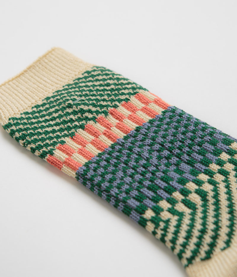 RoToTo Check & Step Socks in Green