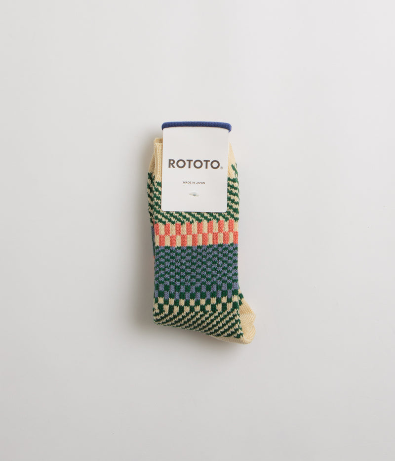 RoToTo Check & Step Socks in Green