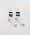 RoToTo Coarse Ribbed Socks in Navy Blue and NW Green