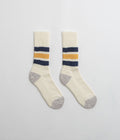 RoToTo Coarse Ribbed Socks in Navy and Yellow