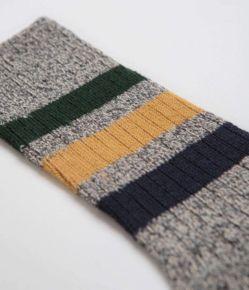 RoToTo Park Stripe Socks in Dark Grey