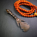 Round Kartika Knife 4.33" - Tibetan Buddhist art, front view