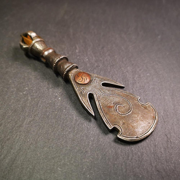 Round Kartika Knife 4.33" - Tibetan Buddhist art, view 4