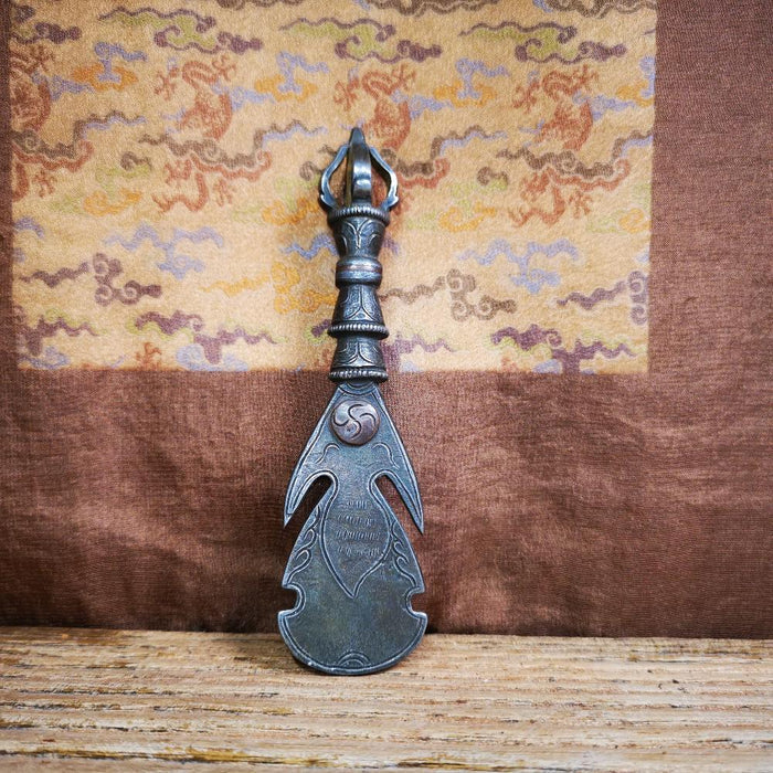 Round Kartika Knife 4.33" - Tibetan Buddhist art, view 7