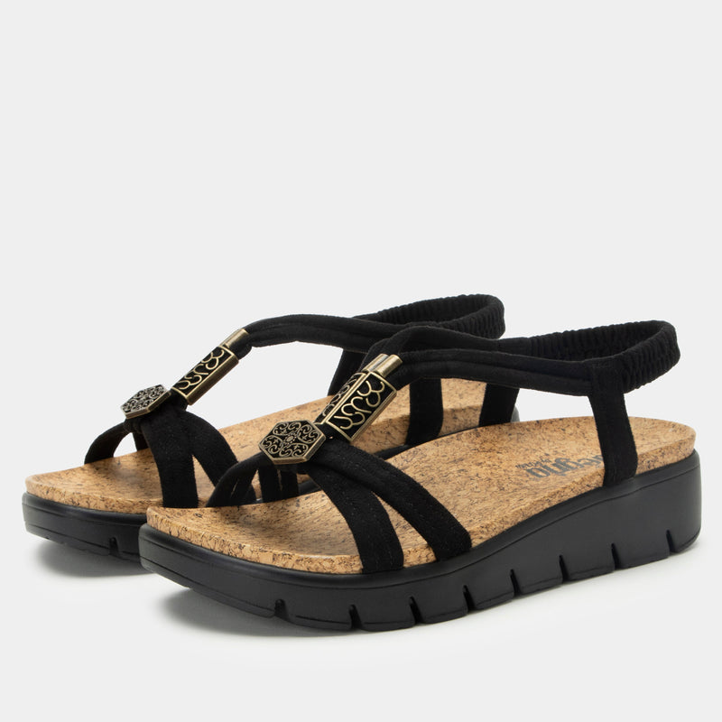 Roz Casual Black Sandal | Alegria Shoes