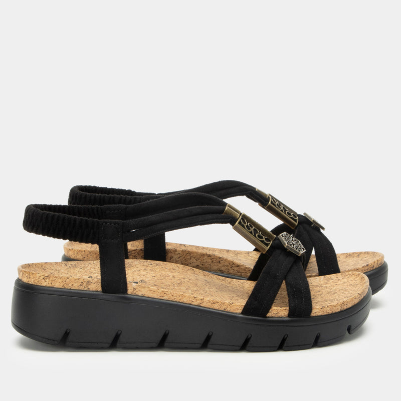 Roz Casual Black Sandal | Alegria Shoes