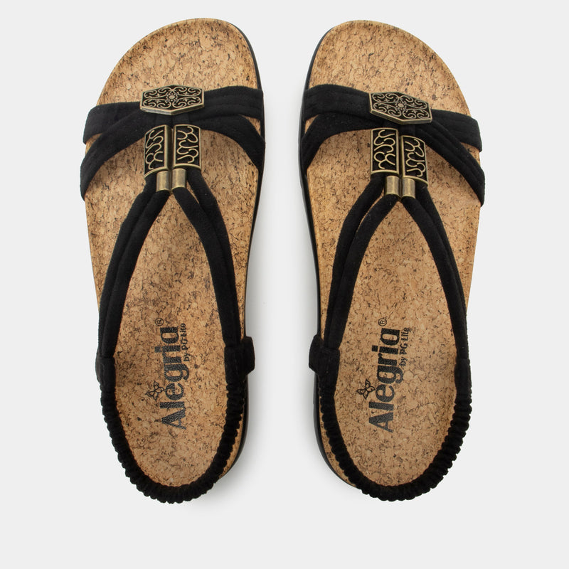 Roz Casual Black Sandal | Alegria Shoes