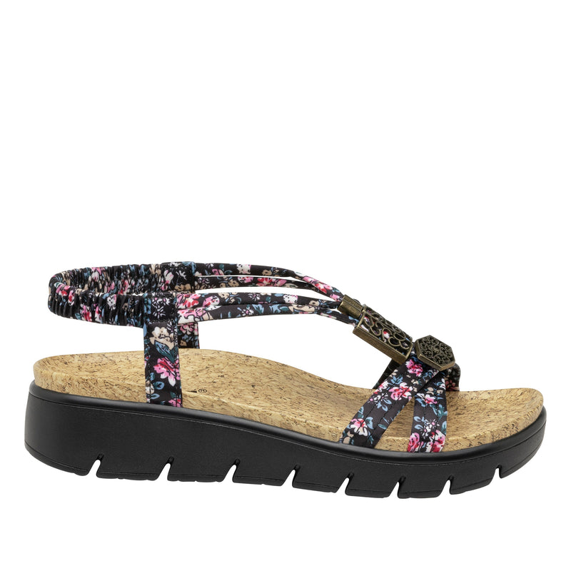 Roz Charm Black Sandal | Alegria Shoes