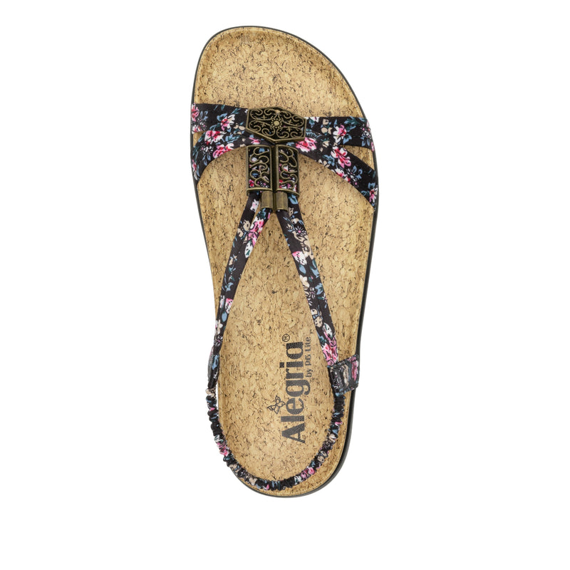 Roz Charm Black Sandal | Alegria Shoes