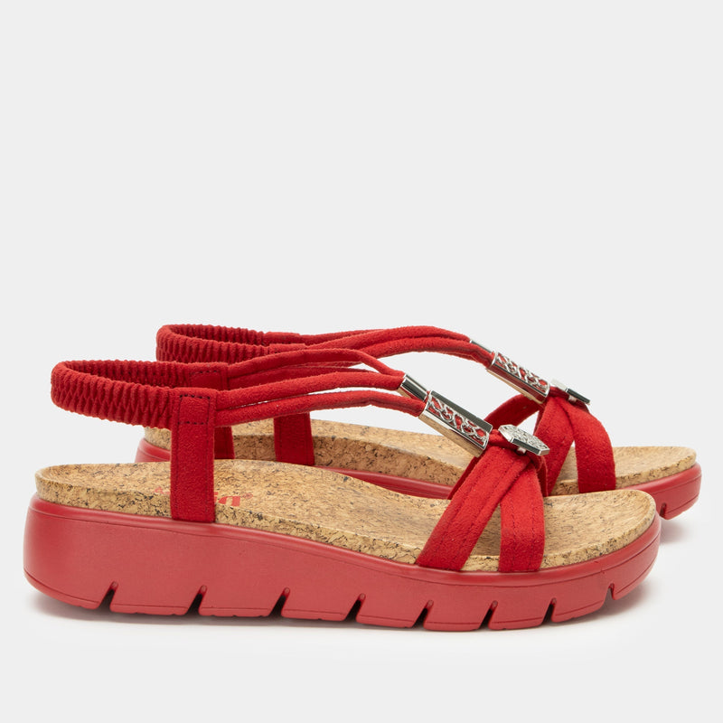 Roz True Red Sandal | Alegria Shoes