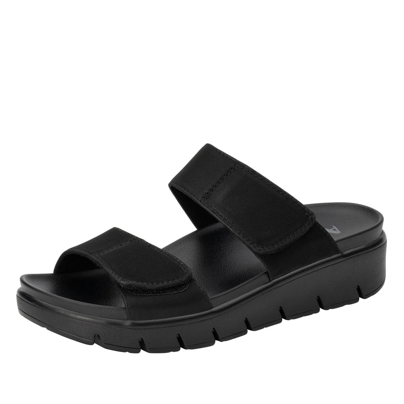 Rubie Black Softie Sandal | Alegria Shoes