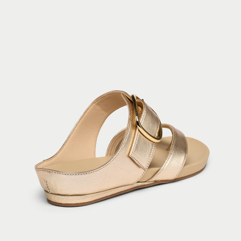 Ruby champagne sandals for bunions back view