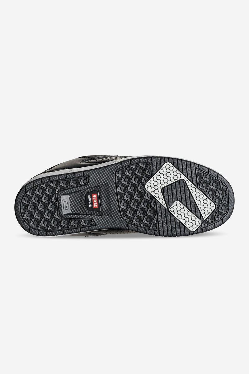 Underside view of Sabre skate shoe displaying grip tread pattern and outsole branding