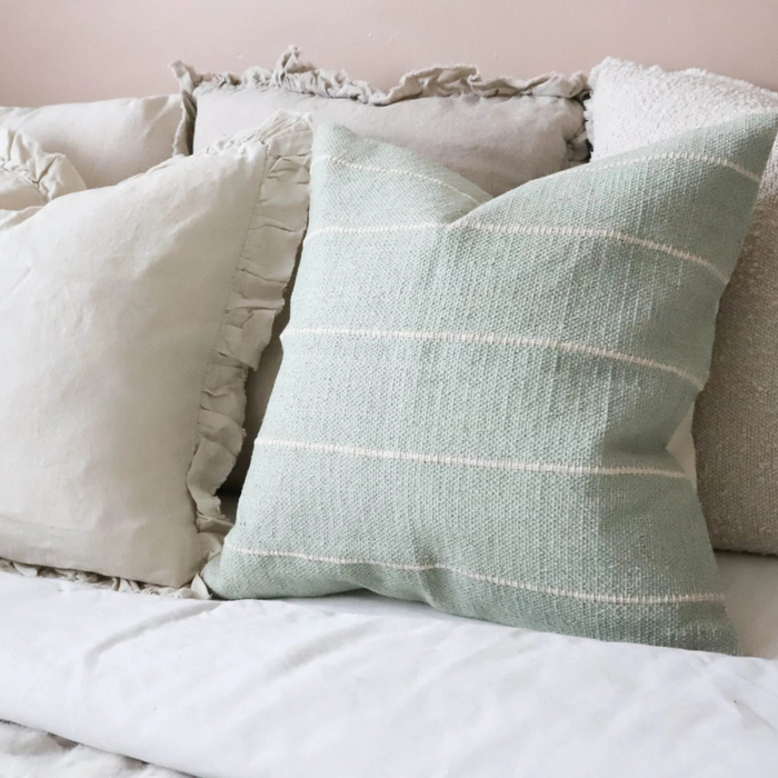 Sage Green Stripe Cushion