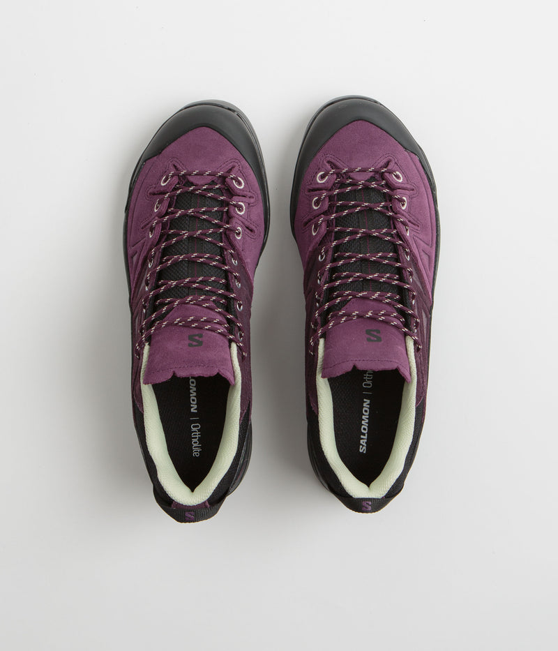 Salomon X-ALP LTR Shoes in Winter Bloom and Plum Perfect / Lime Cream