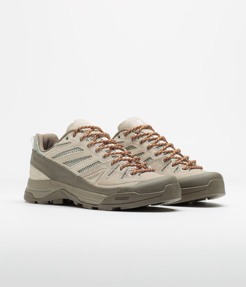Salomon X ALP Woven Shoes in Walnut and Silver Cloud / Vanilla Ice