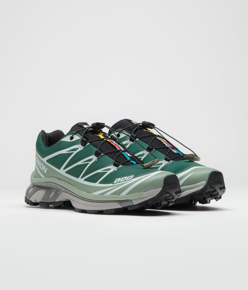 Salomon XT-6 Shoes in Bistro Green and Green Milieu / Black