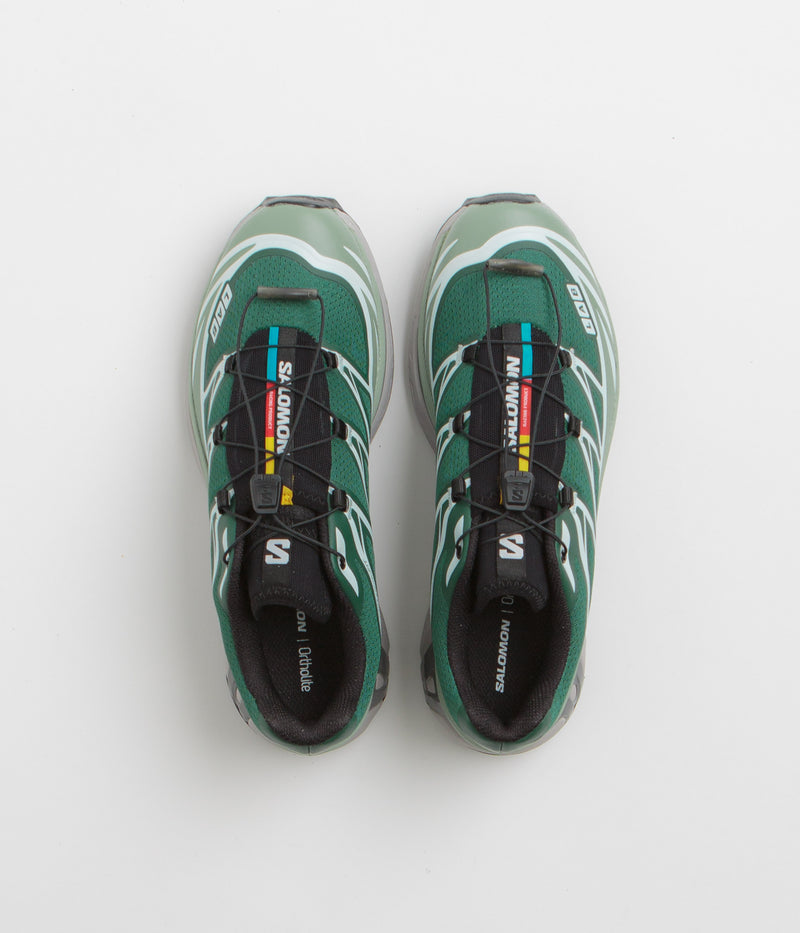 Salomon XT-6 Shoes in Bistro Green and Green Milieu / Black