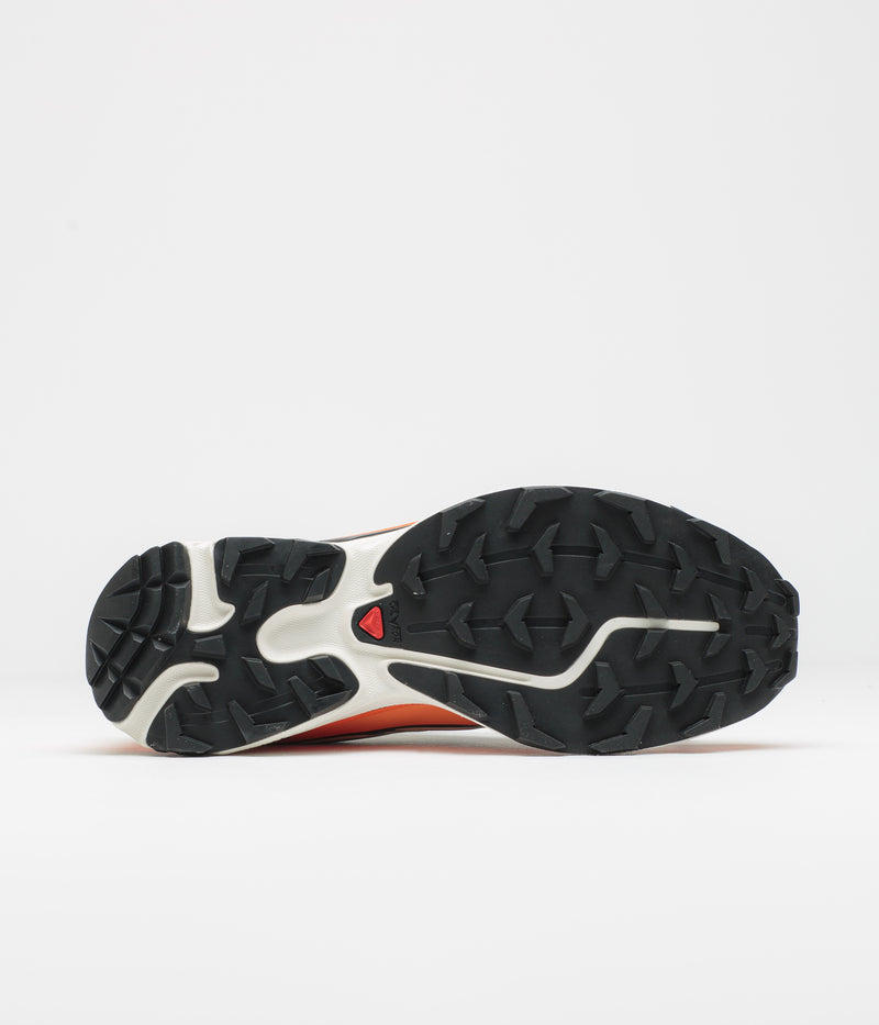 Salomon XT-6 Shoes in Black and Almond Cream / Dragon Fire