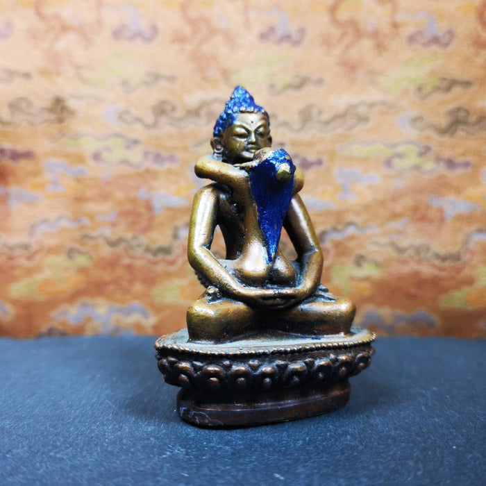 Samantabhadra in Yab Yum 2.4" - Tibetan Buddhist statue, front view