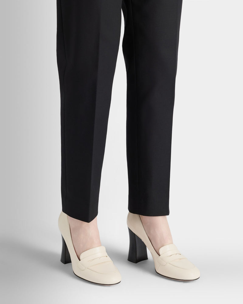 Saule Loafer Pump in Ivory Leather