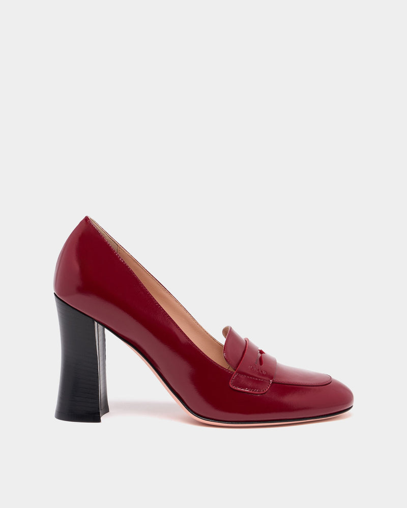 Saule Loafer Pump in Ruby Red Leather