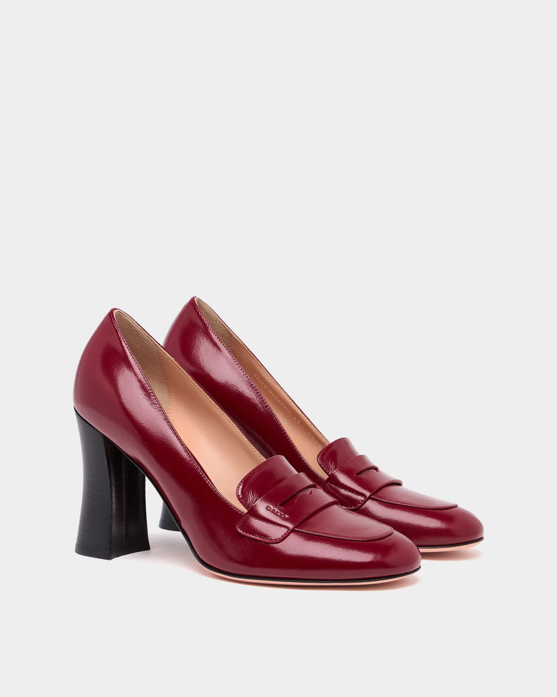 Saule Loafer Pump in Ruby Red Leather