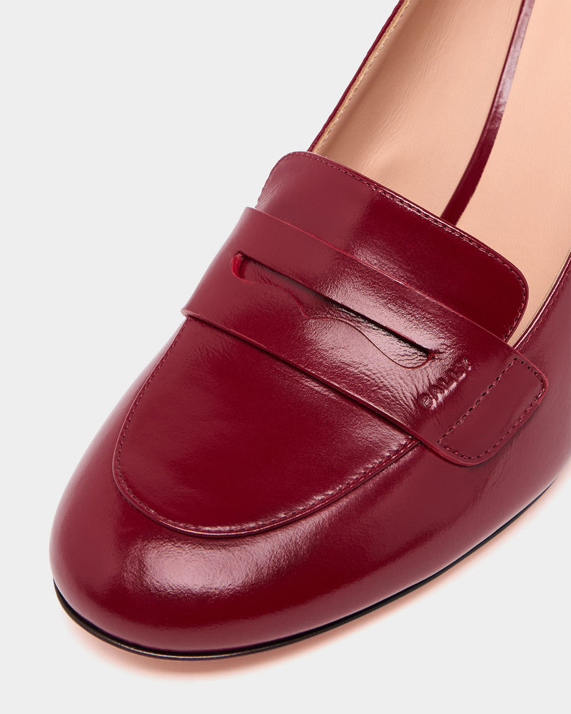 Saule Loafer Pump in Ruby Red Leather