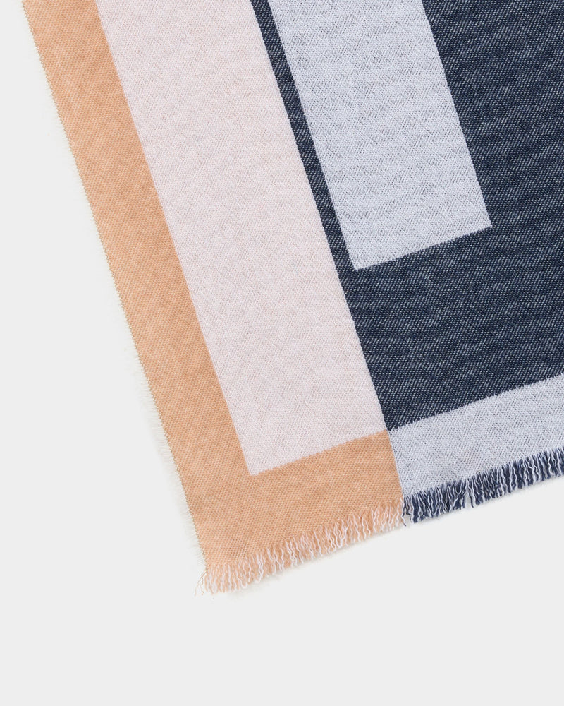 Scarf with a Geometric Bally Logo in Camel Wool