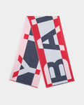 Scarf with a Geometric Bally Logo in Red Wool