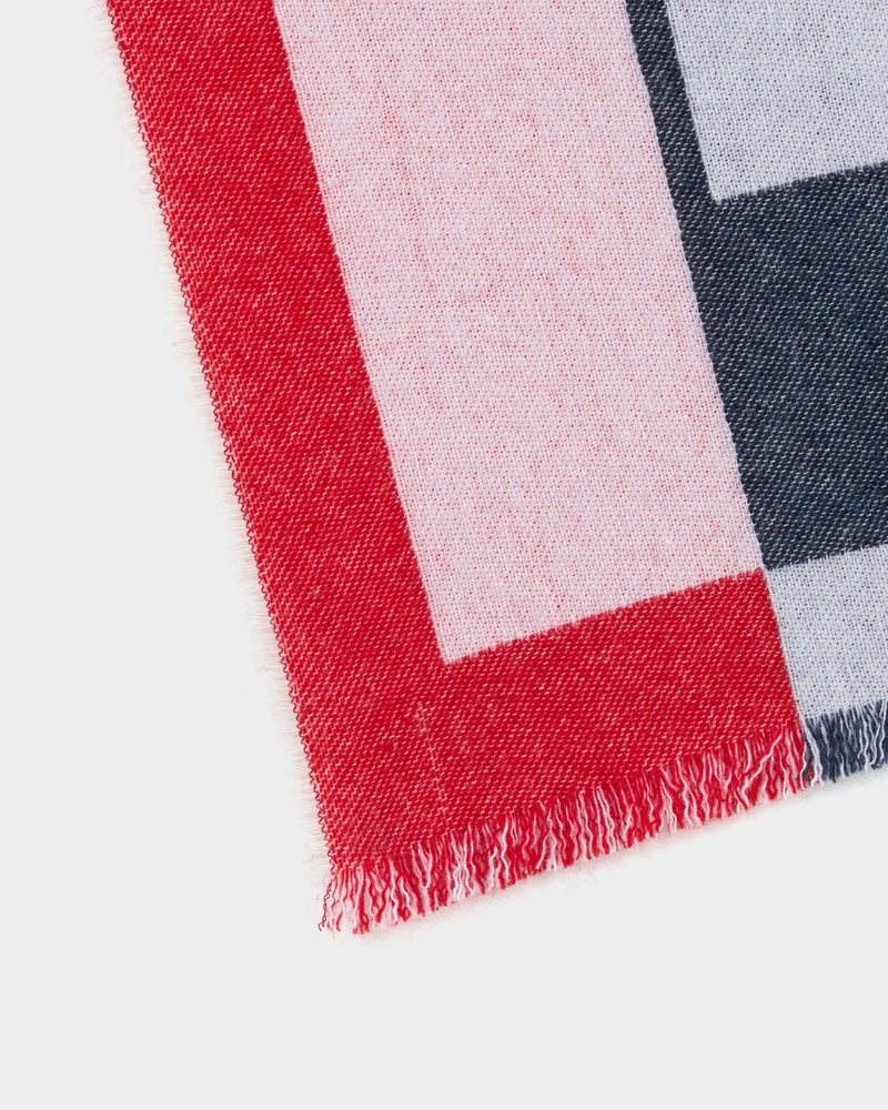 Scarf with a Geometric Bally Logo in Red Wool