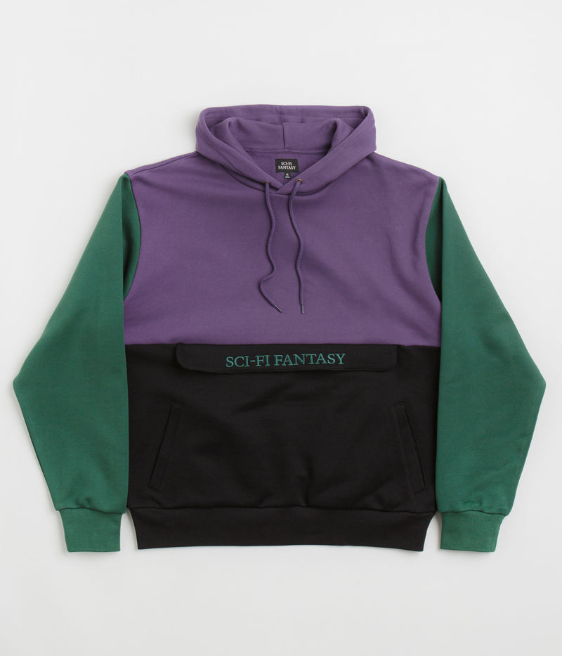 Sci-Fi Fantasy Colorblocked Hoodie in Purple and Black