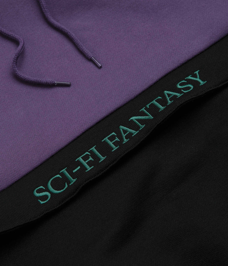 Sci-Fi Fantasy Colorblocked Hoodie in Purple and Black
