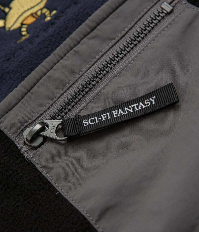 Sci-Fi Fantasy Crab Quarter Zip Sweatshirt in Black