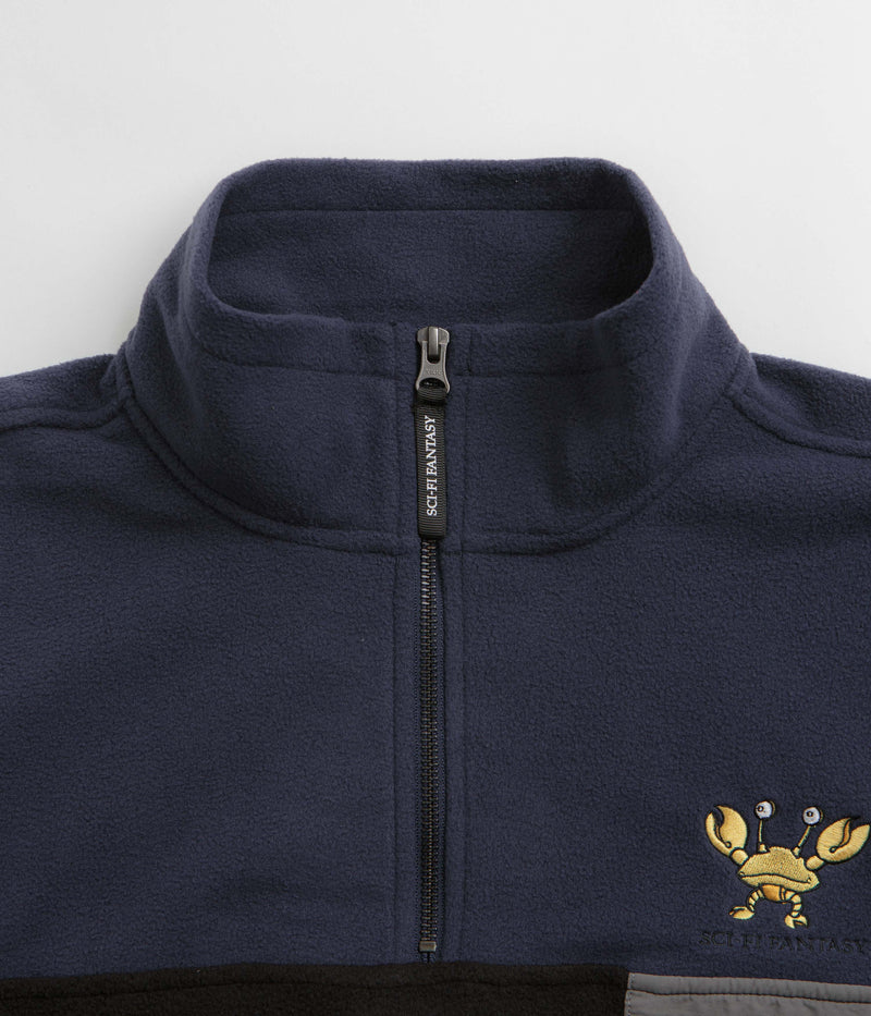 Sci-Fi Fantasy Crab Quarter Zip Sweatshirt in Black