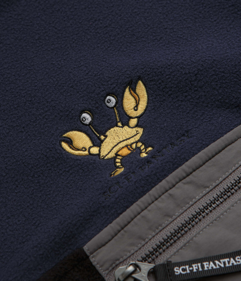 Sci-Fi Fantasy Crab Quarter Zip Sweatshirt in Black