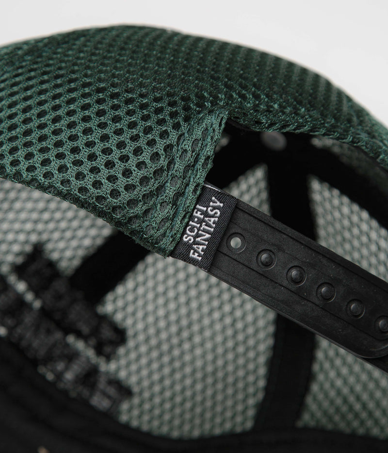 Sci-Fi Fantasy Logo Cap in Forest Green and Black