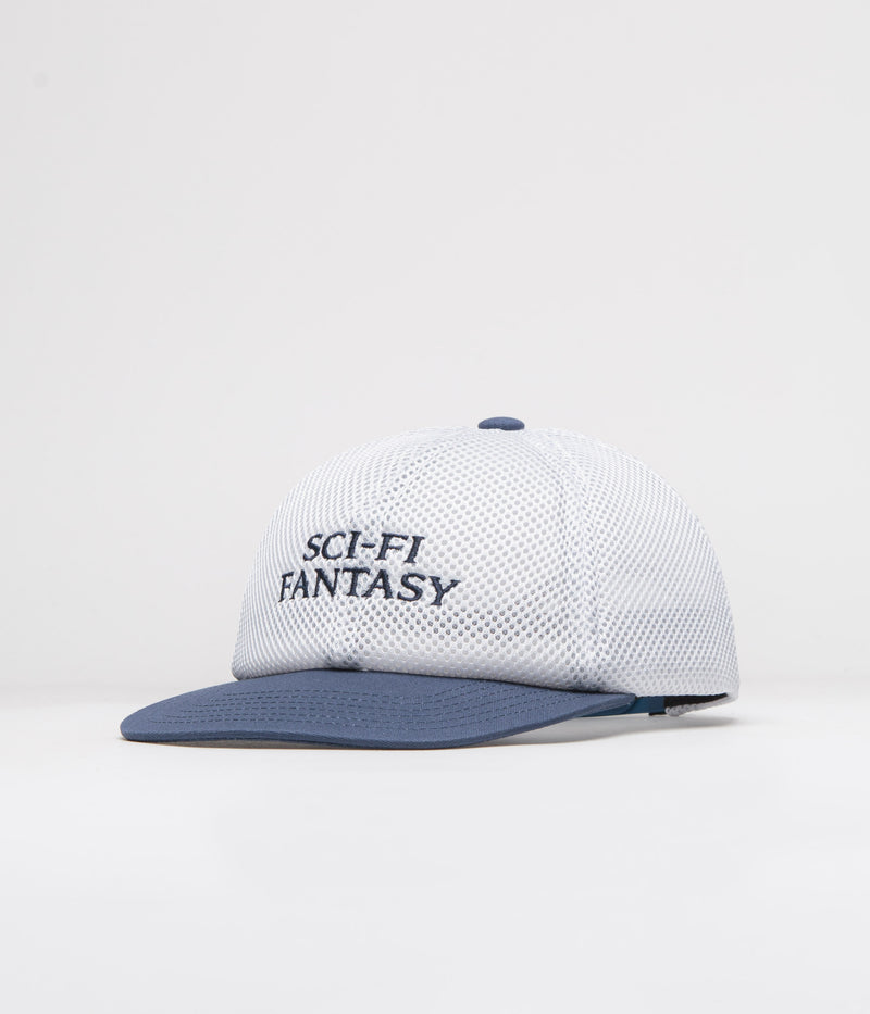 Sci-Fi Fantasy Logo Cap in White and Blue