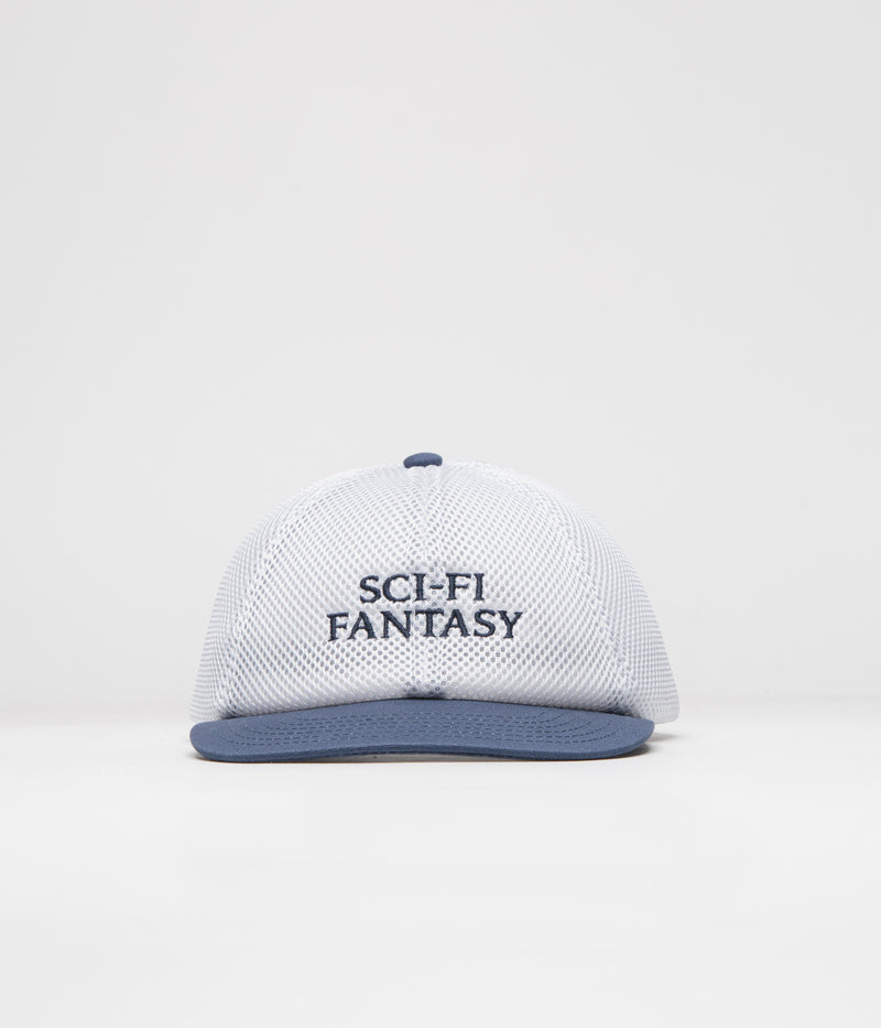 Sci-Fi Fantasy Logo Cap in White and Blue