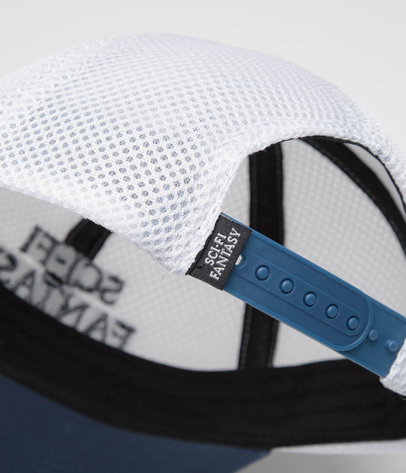 Sci-Fi Fantasy Logo Cap in White and Blue