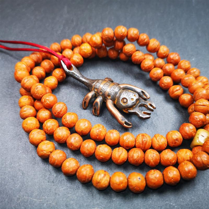 Scorpion Guru Amulet 2.3" - Tibetan Buddhist amulet, close-up detail