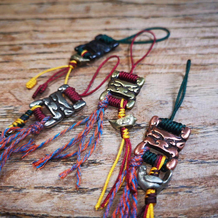 Scripture Book Buckle Amulet Pendant - Tibetan Buddhist amulet, detailed view